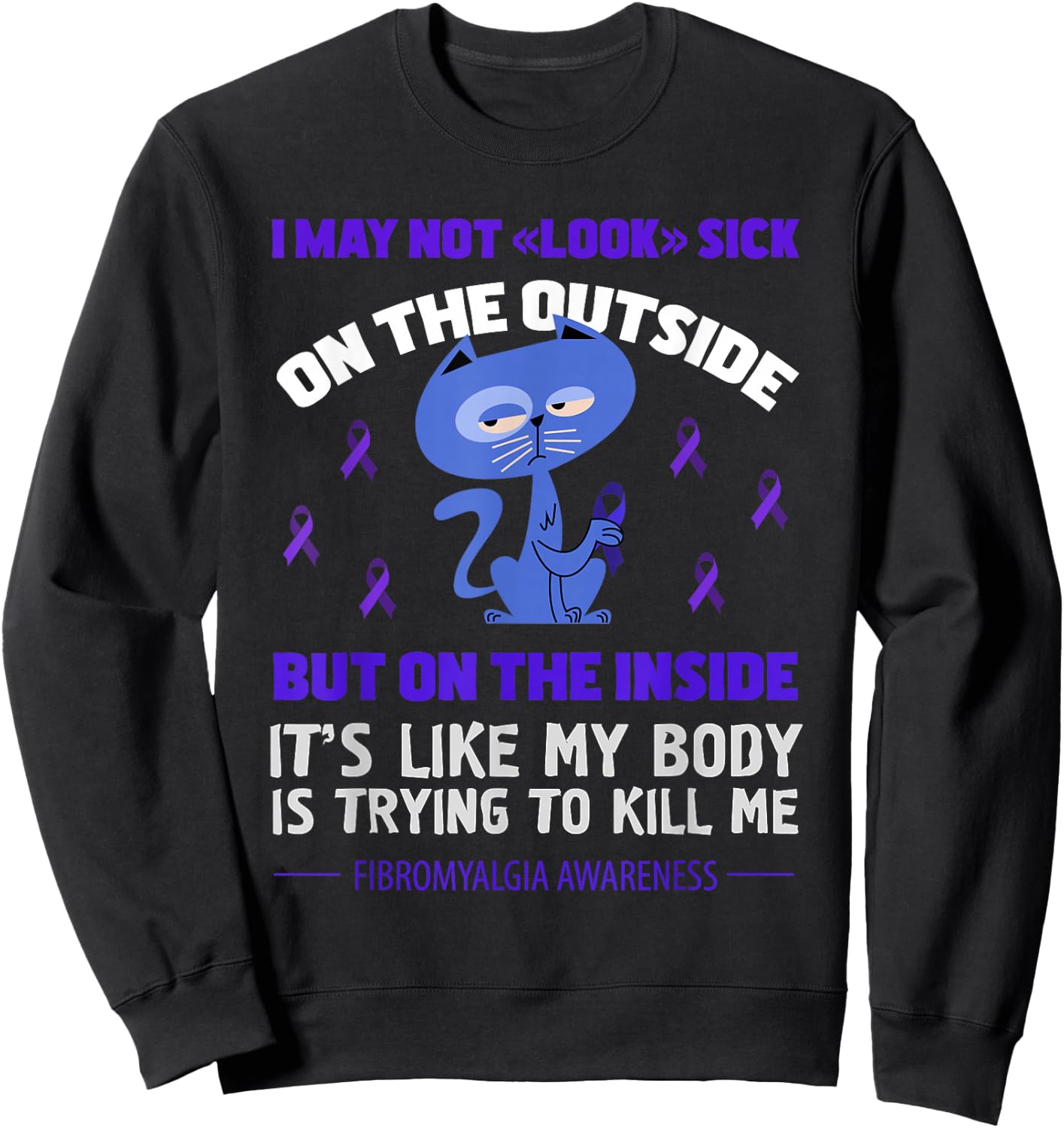 Fibromyalgia Awareness Sweatshirt - Sweatshirt | Black
