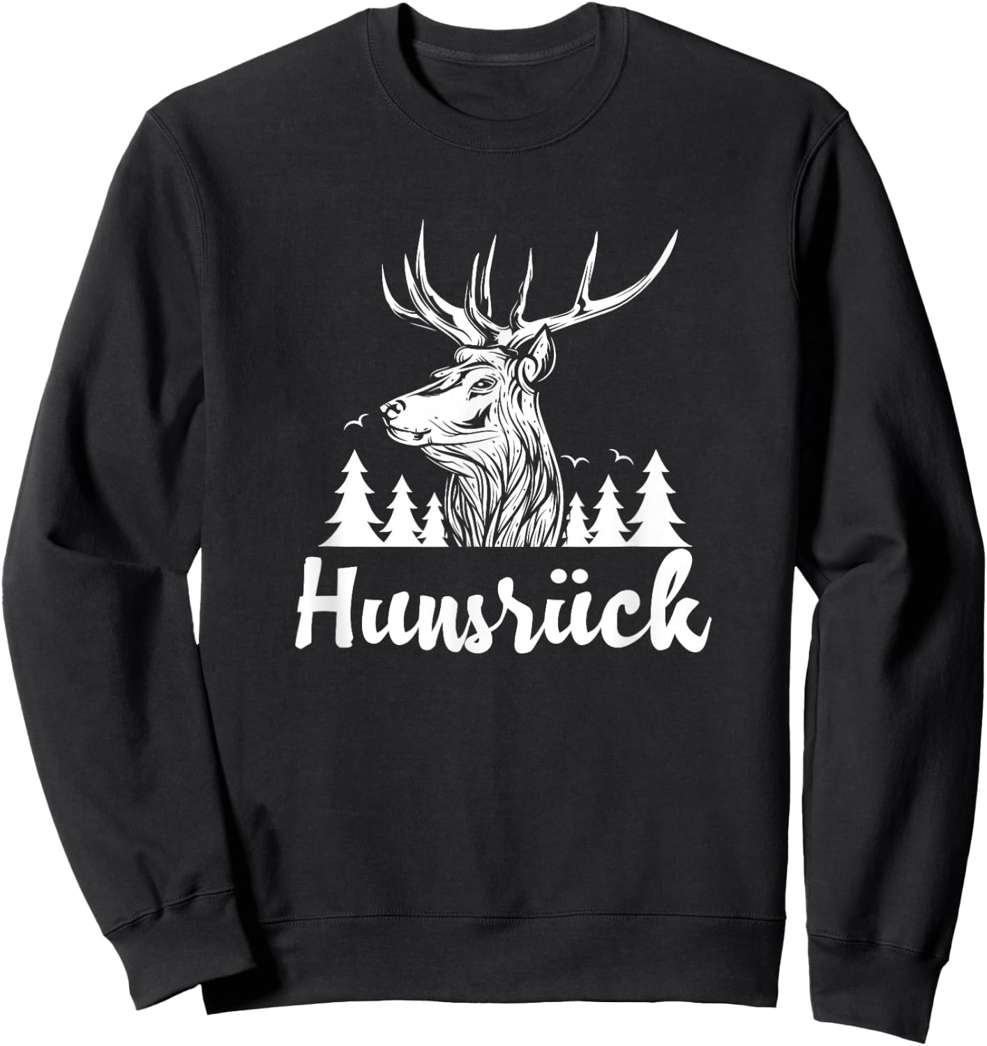 Hunsrück Hirsch Wald Wandern Heimat Urlaub Hunsrück Sweatshirt - Sweatshirt | Black