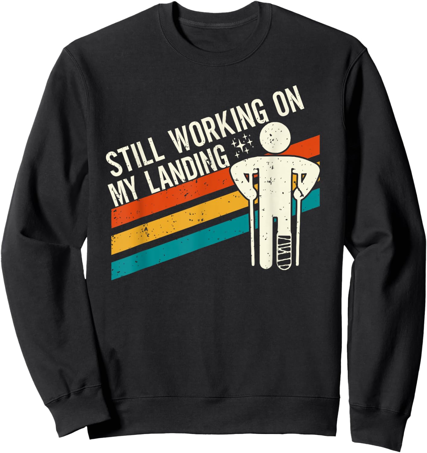 Knochenbruch Genesungswünsche - Gebrochenes Bein Spruch - Fraktur Gipsbein - - Schwarz - S - Cartoon - Klassisch - Crew-Ausschnitt - Kurzarm Sweatshirt - Sweatshirt | Black