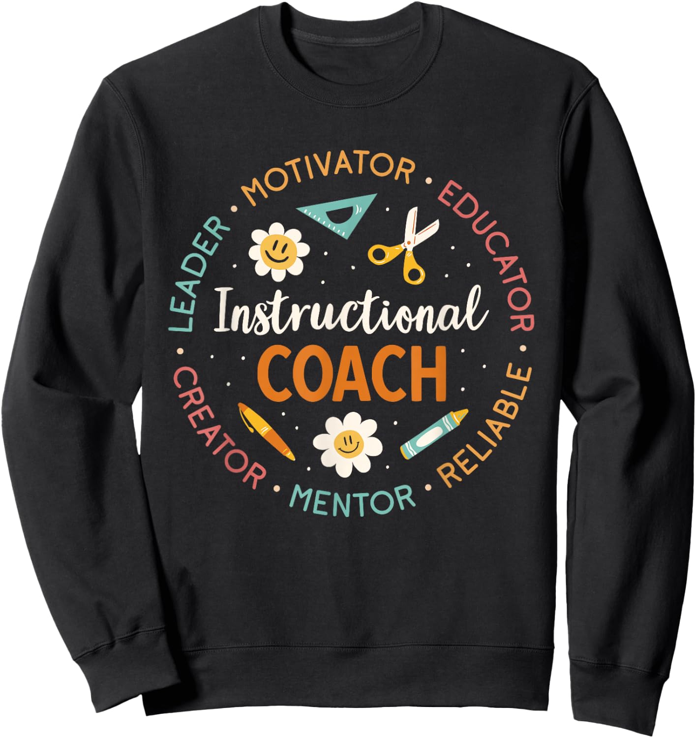 Instructional Coach Back To School Teacher Sweatshirt - Sweatshirt | Black
