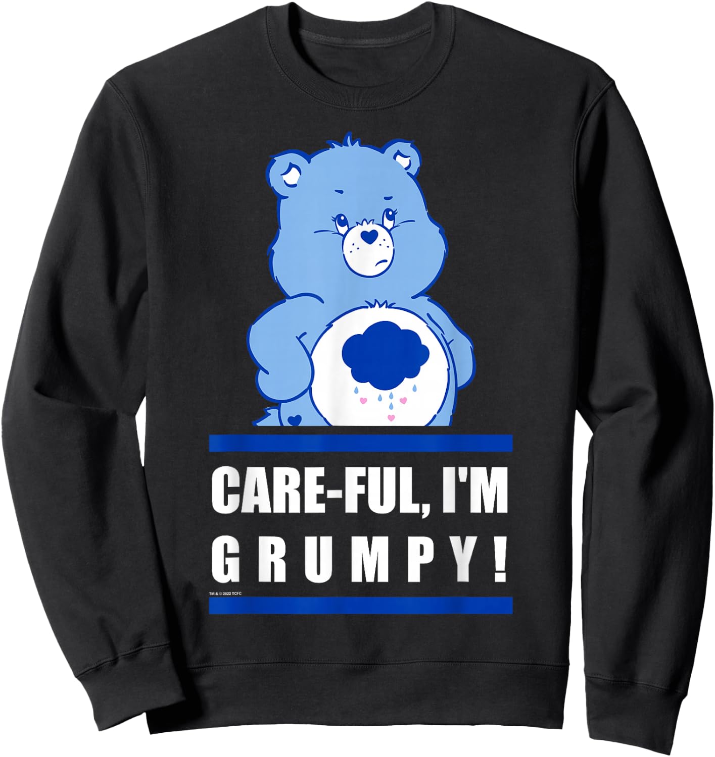 Care Bears Grumpy Bear Care-Ful I'm Grumpy Collegiate Text Sweatshirt - Sweatshirt | Black