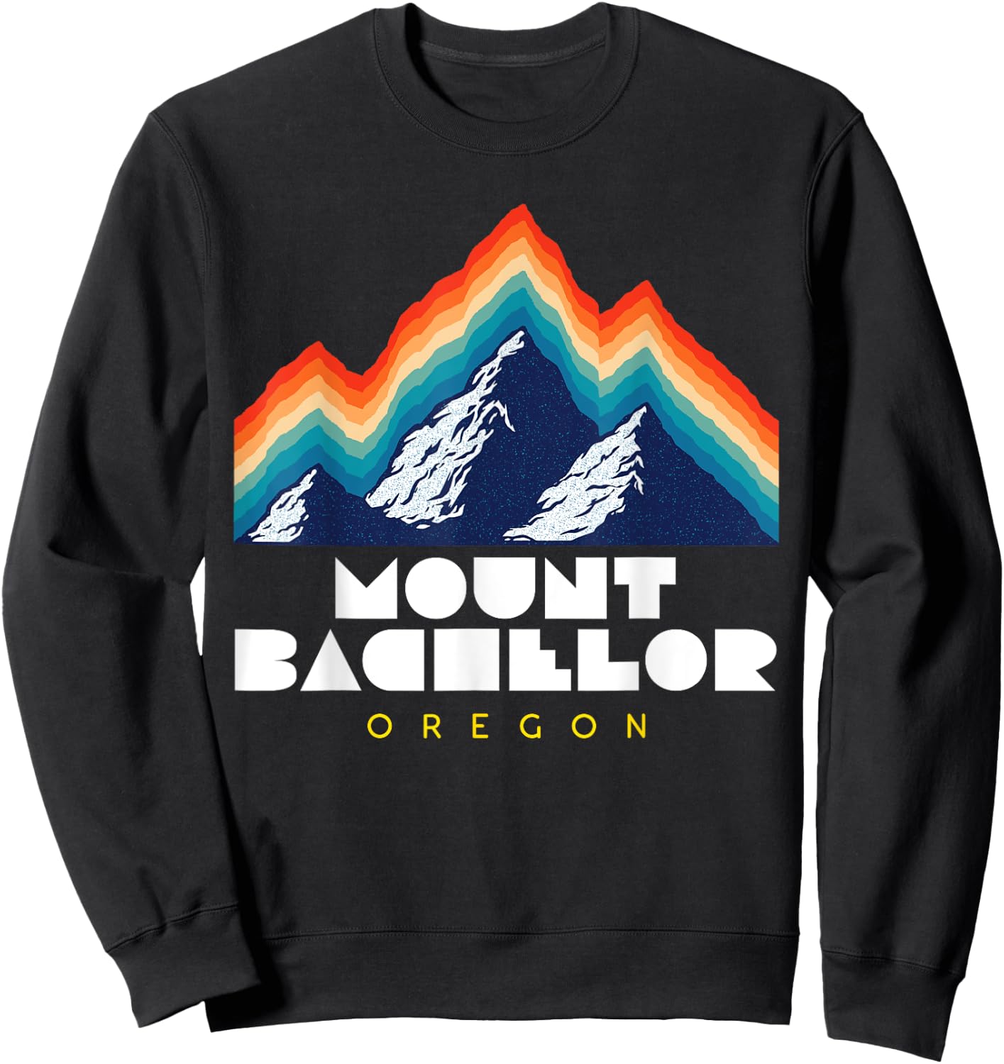 Mount Bachelor, Oregon - USA Ski Resort 1980s Retro Sweatshirt - Sweatshirt | Black