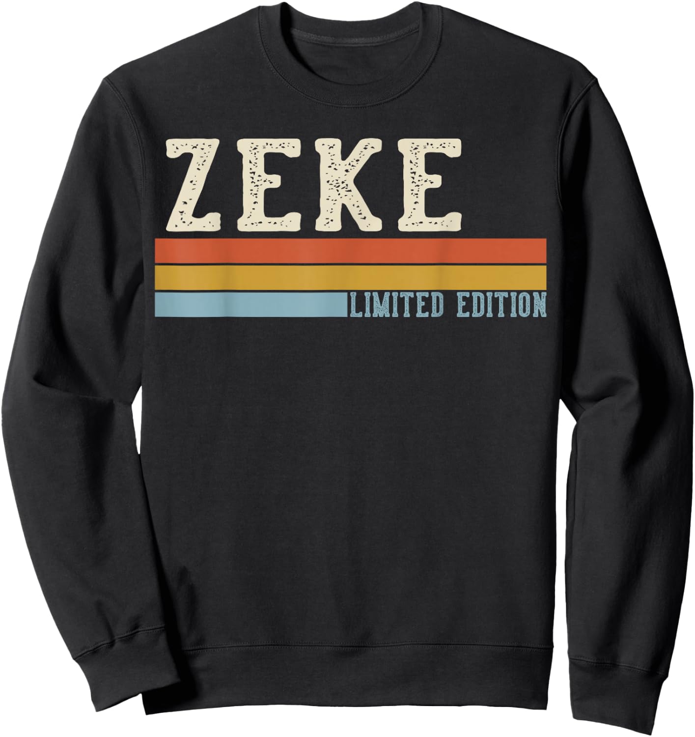 ZEKE Retro Vintage Men Kids Boys First Name Sweatshirt - Sweatshirt | Black