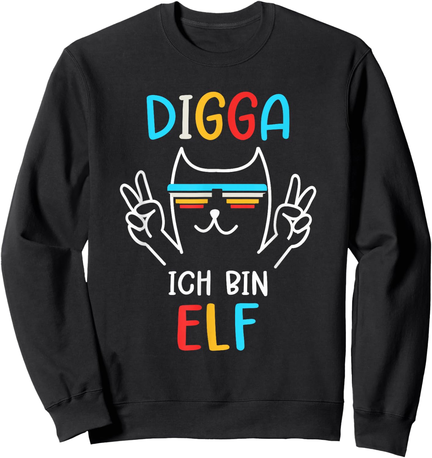 11 Jahre Geburtstag Junge Digga Ich Bin Elf Sweatshirt - Sweatshirt | Black