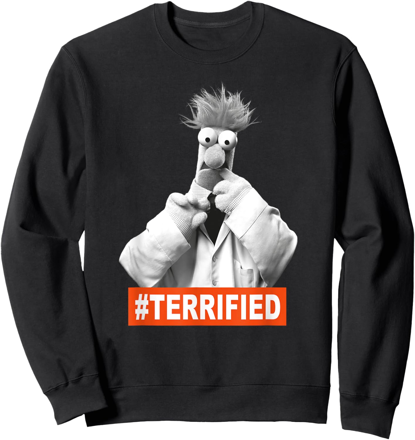 The Muppets Beaker Terrified Sweatshirt - Sweatshirt | Black