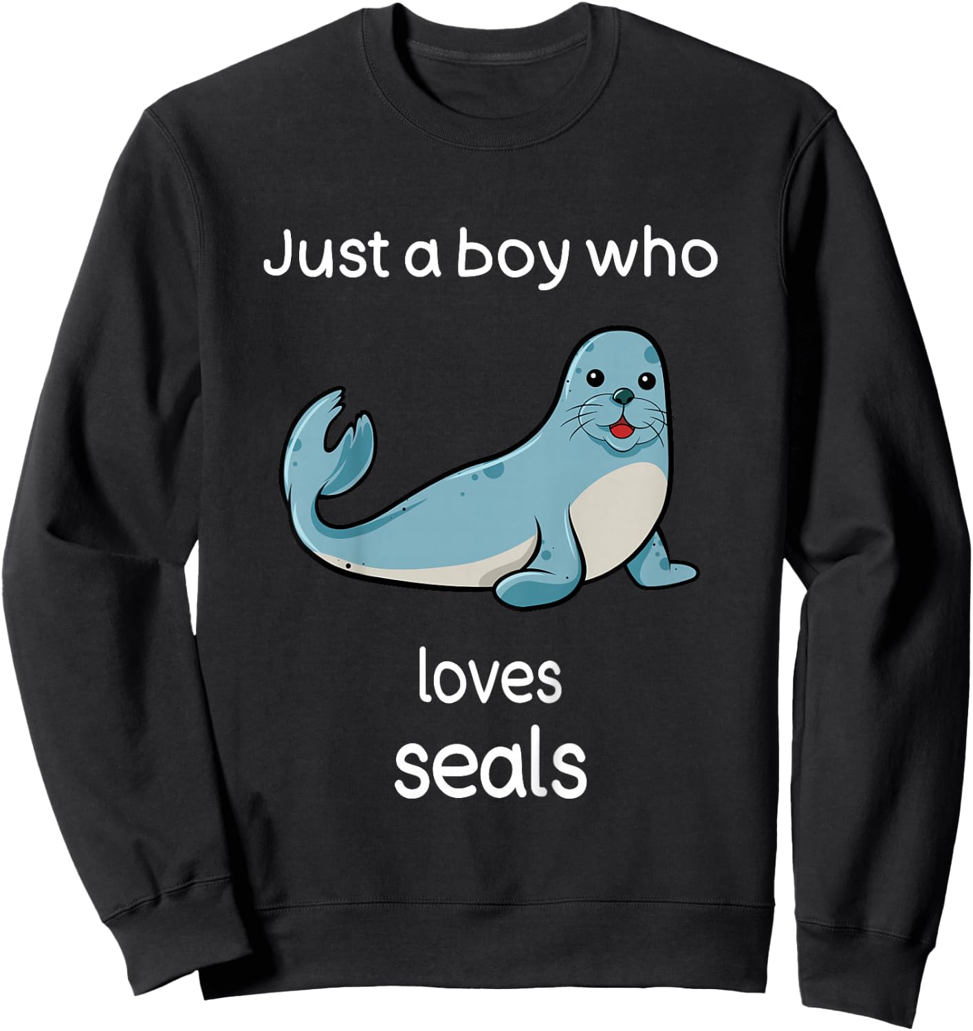 Kids Seal Shirt Boys I Love Seals Kids Seal Lover Sweatshirt - Sweatshirt | Black
