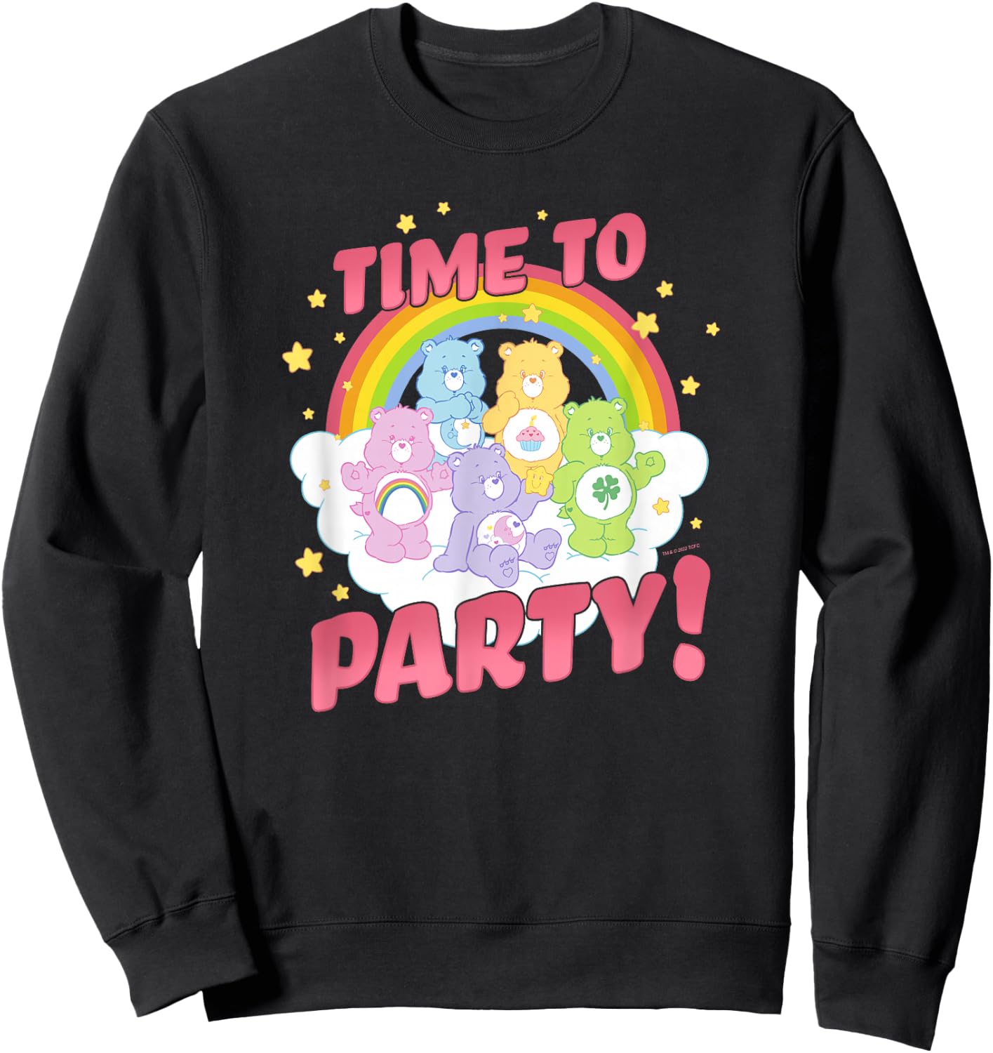 Care Bears Birthday Let's Party Vintage Rainbow Holiday Logo , gray Sweatshirt - Sweatshirt | Black