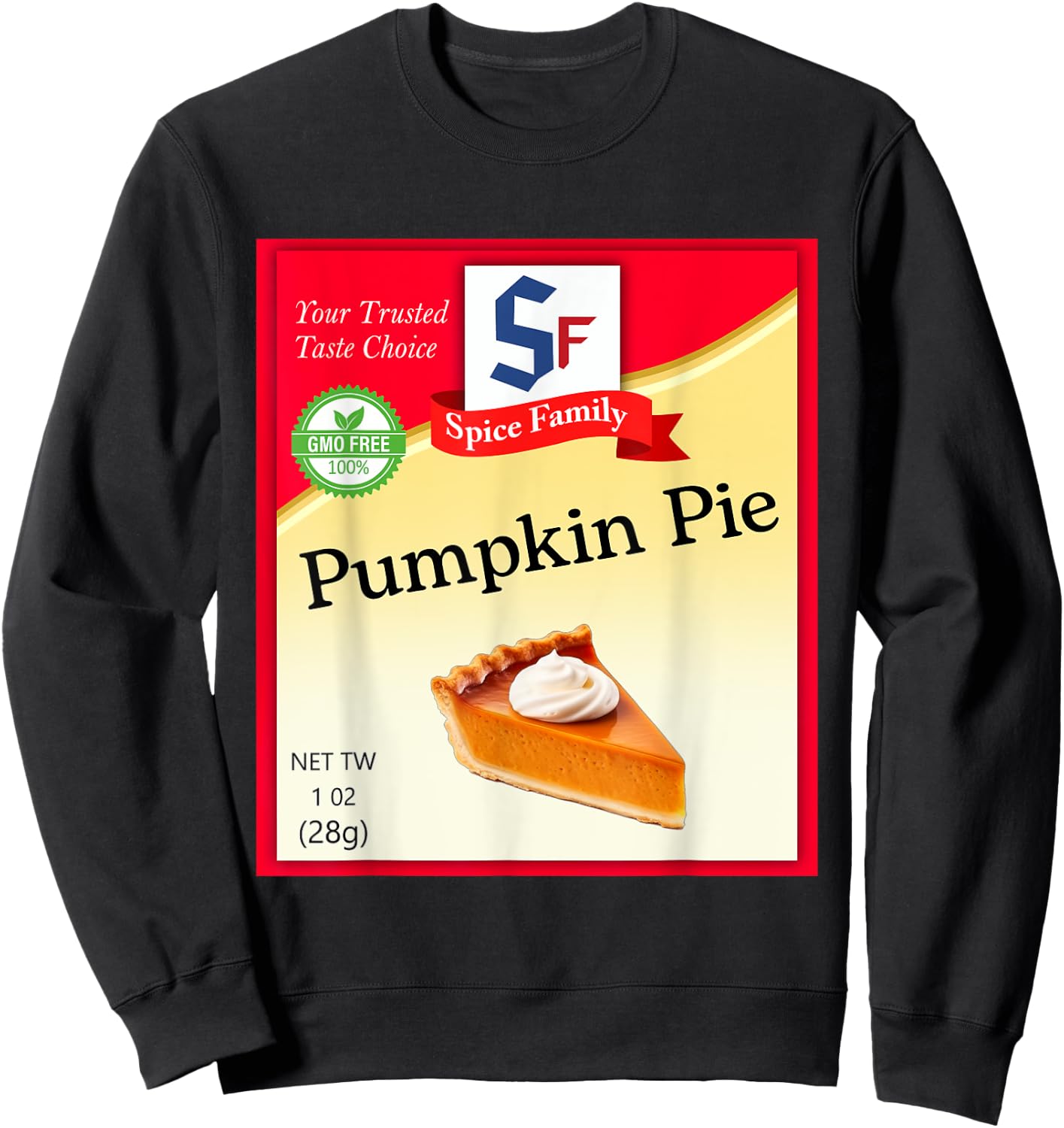 Pumpkin Pie Condiment Costume Holiday Spice Costumes Sweatshirt - Sweatshirt | Black