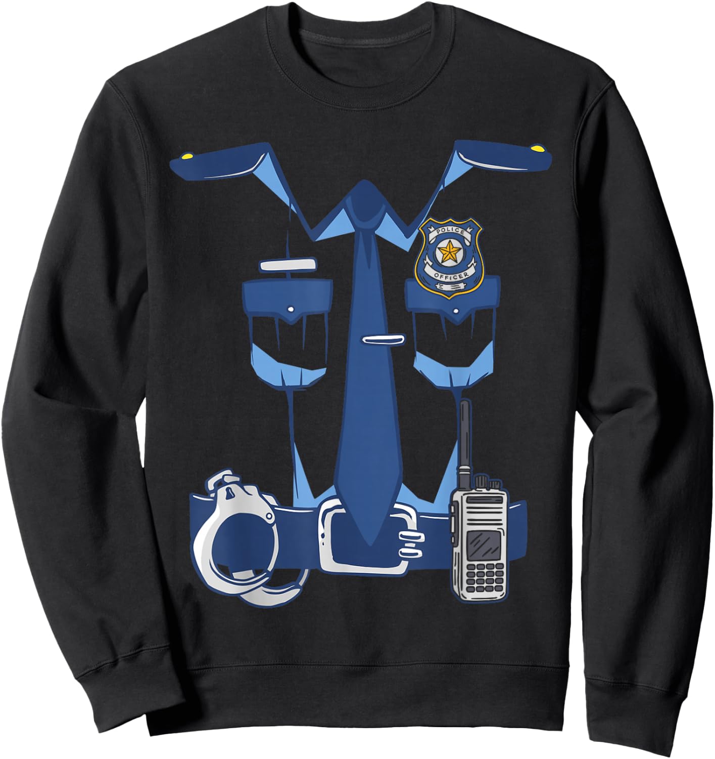Police Officer Uniform Children's Carnival Handcuffs Police , black, s Sweatshirt - Sweatshirt | Black