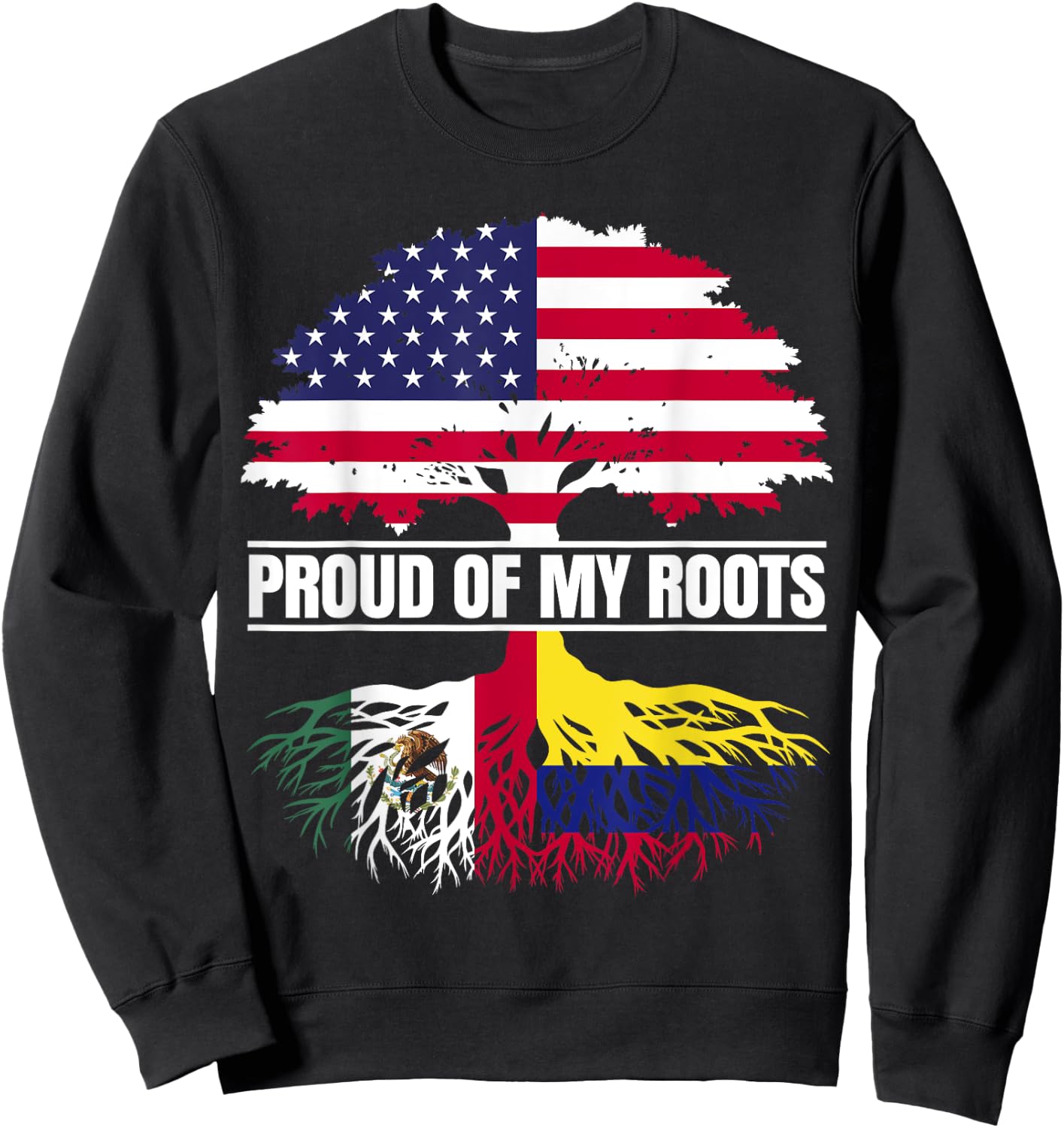 Mexico Colombia Heritage Mix Proud Roots Mexican Colombian Sweatshirt - Sweatshirt | Black