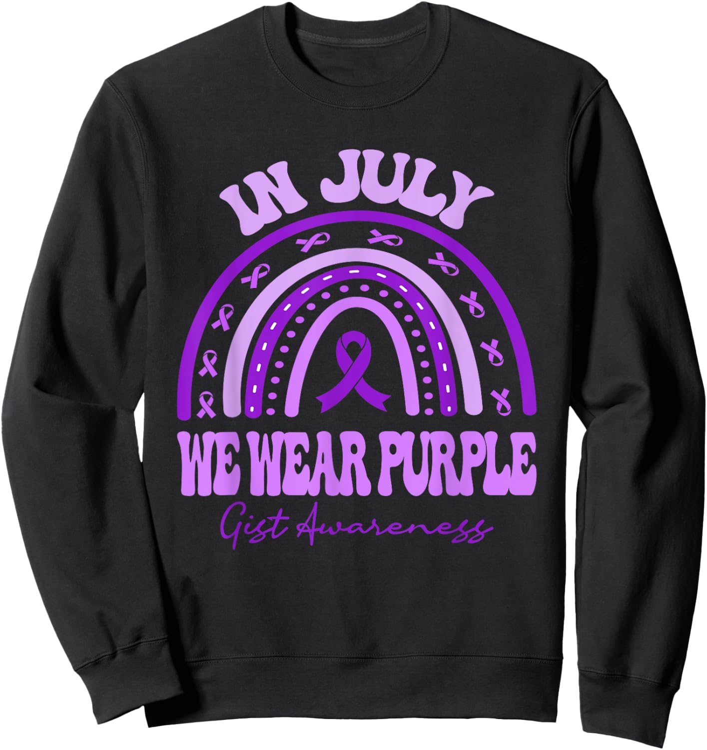 In July We Wear Purple GIST Awareness Rainbow Sweatshirt - Sweatshirt | Black