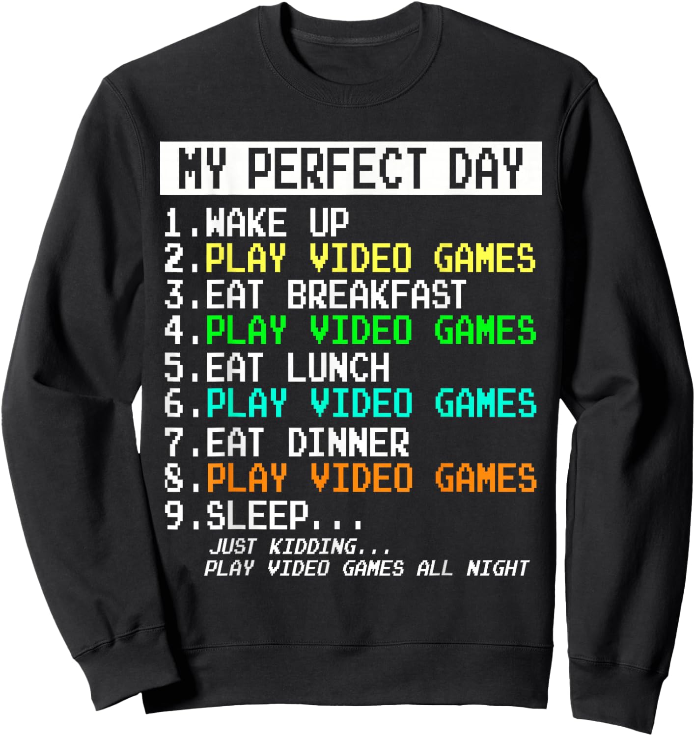 Gaming Apparel Video Game Gamer Gifts Men Boy Funny Humor Sweatshirt - Sweatshirt | Black