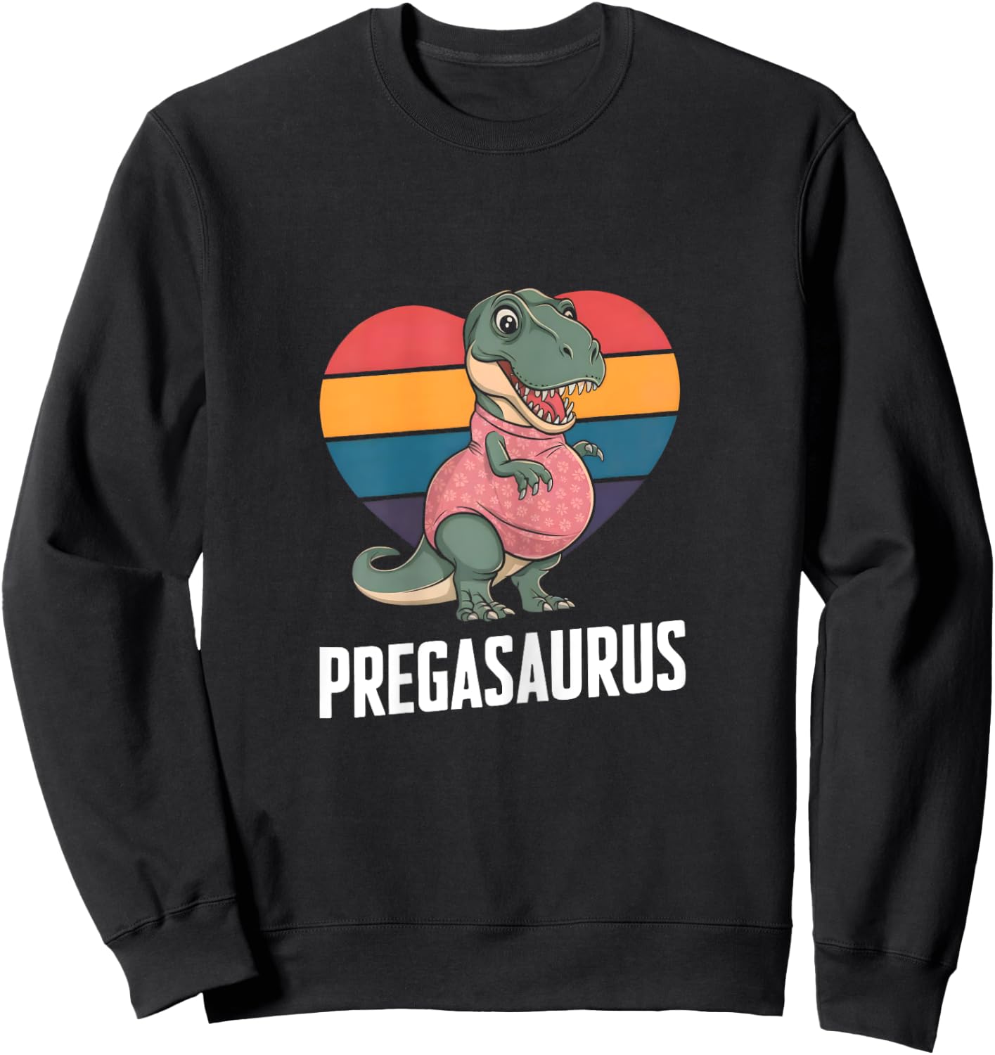 Pregasaurus - Fun Future Mom Artwork Sweatshirt - Sweatshirt | Black