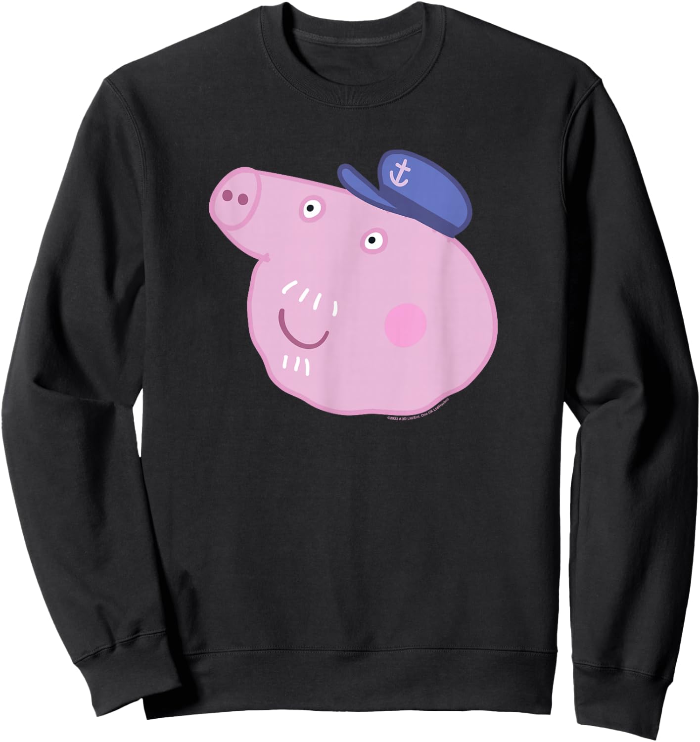 Peppa Pig Grandpa Pig Face , black Sweatshirt - Sweatshirt | Black