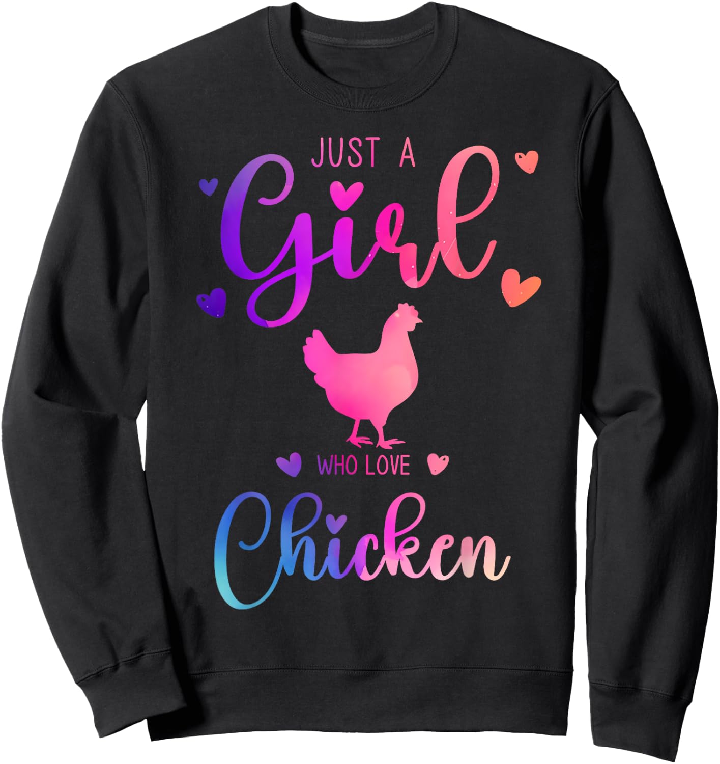 Just a Girl Who Loves Chicken Dress and Kids Sweatshirt - Sweatshirt | Black