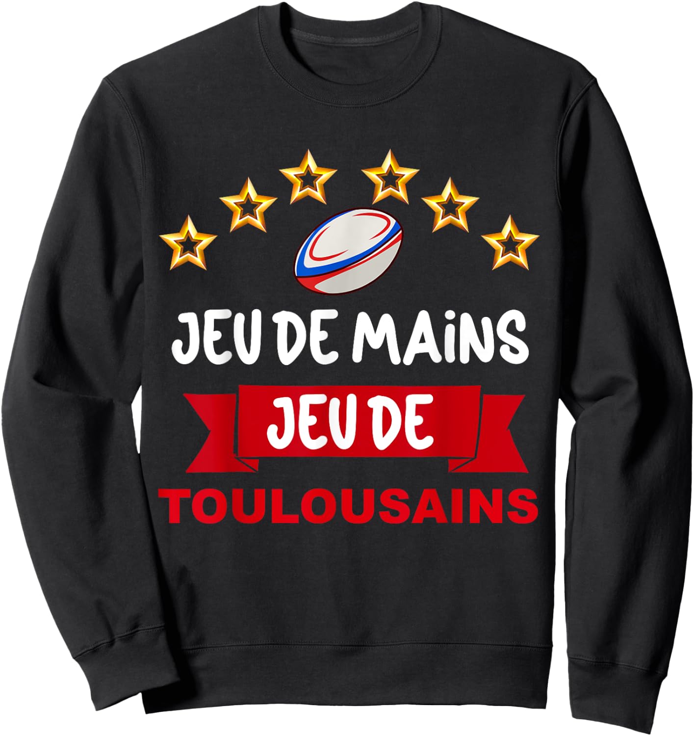 Toulouse Supporter Sport Hand Game Man Woman Child , Black, S Sweatshirt - Sweatshirt | Black