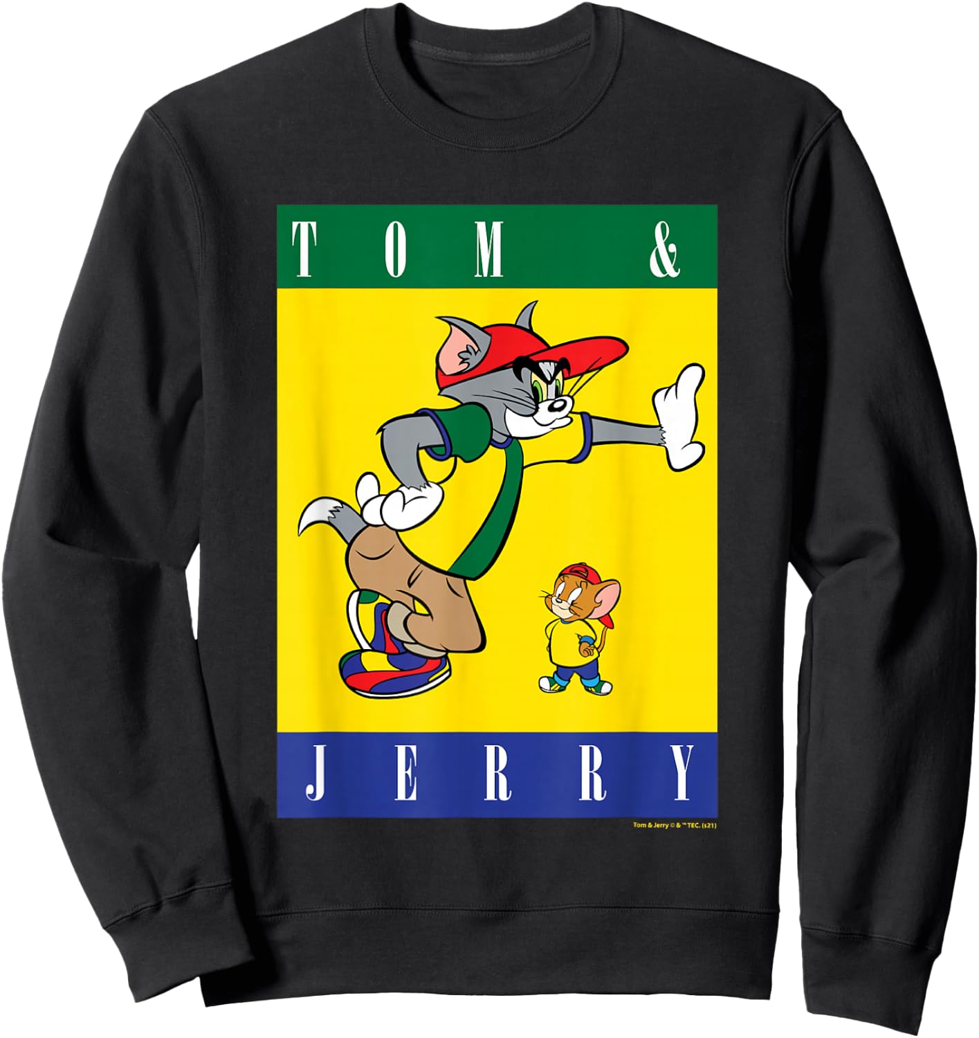 Tom and Jerry with Hats Sweatshirt - Sweatshirt | Black