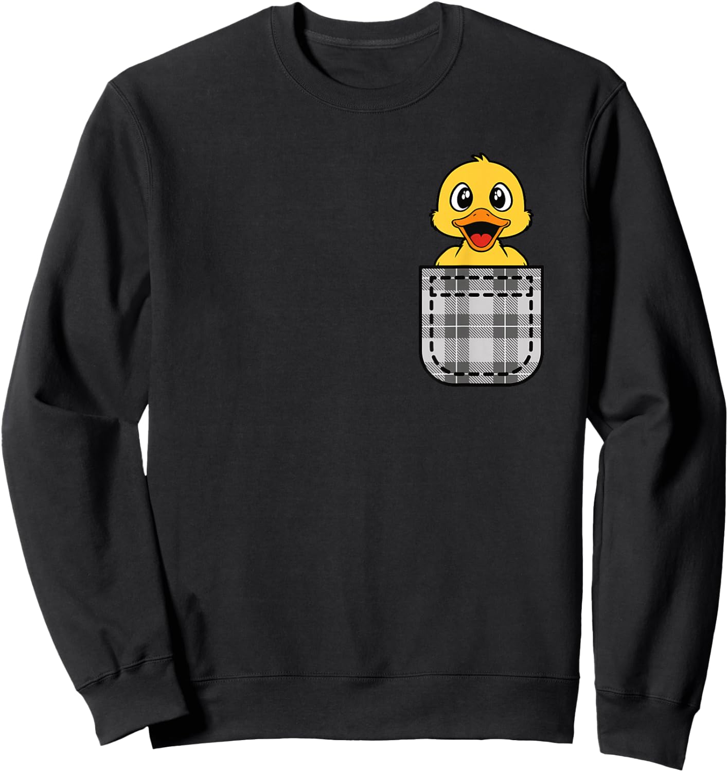 Funny Duck Pocket Duck Lover Men Women Kids Sweatshirt - Sweatshirt | Black
