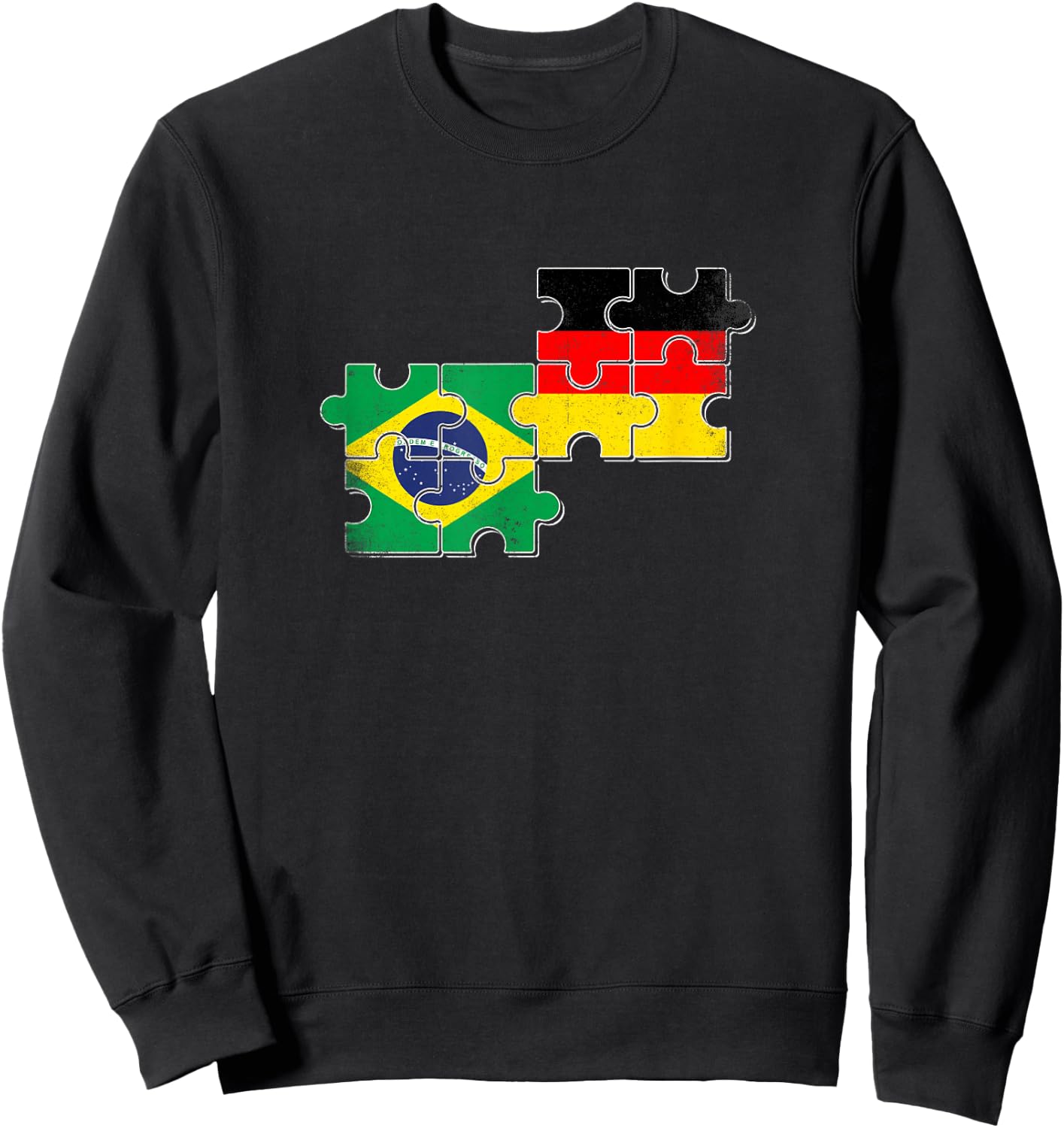 Brasilien Deutschland Vintage Flagge Deutsch Brasilianer Sweatshirt - Sweatshirt | Black