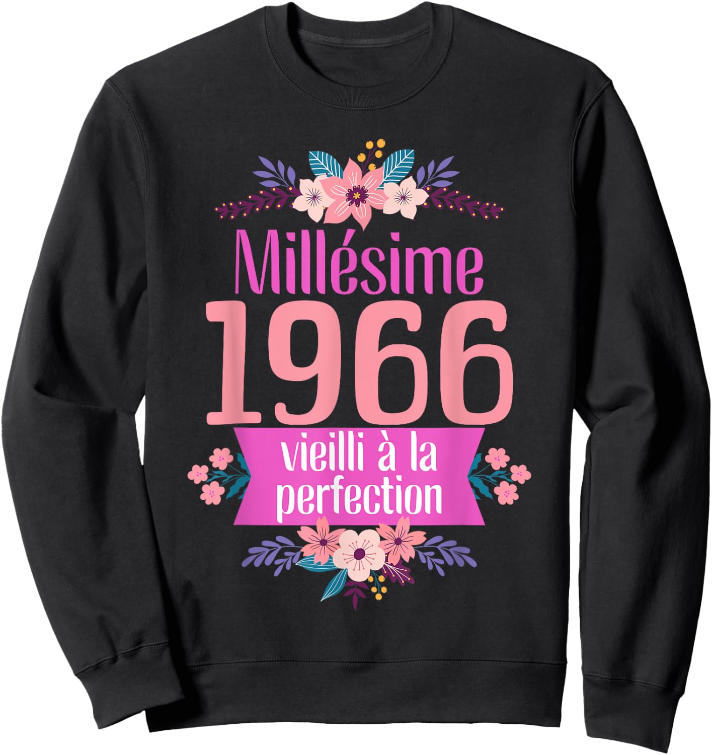 58 Ans Femme 1966 Idée Cadeau Anniversaire Drôle Maman Sweatshirt - Sweatshirt | Black