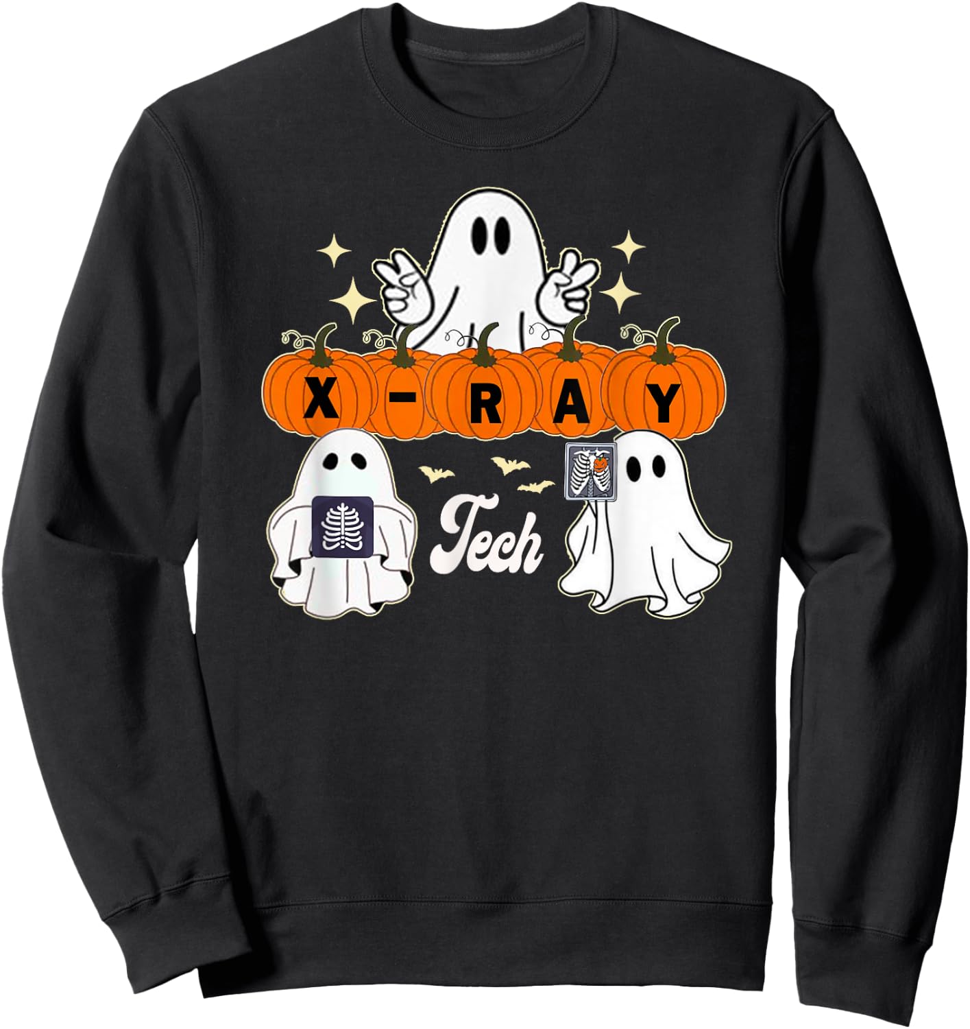 funny X-Ray tech boo crew Halloween ,radiology ghost Sweatshirt - Sweatshirt | Black