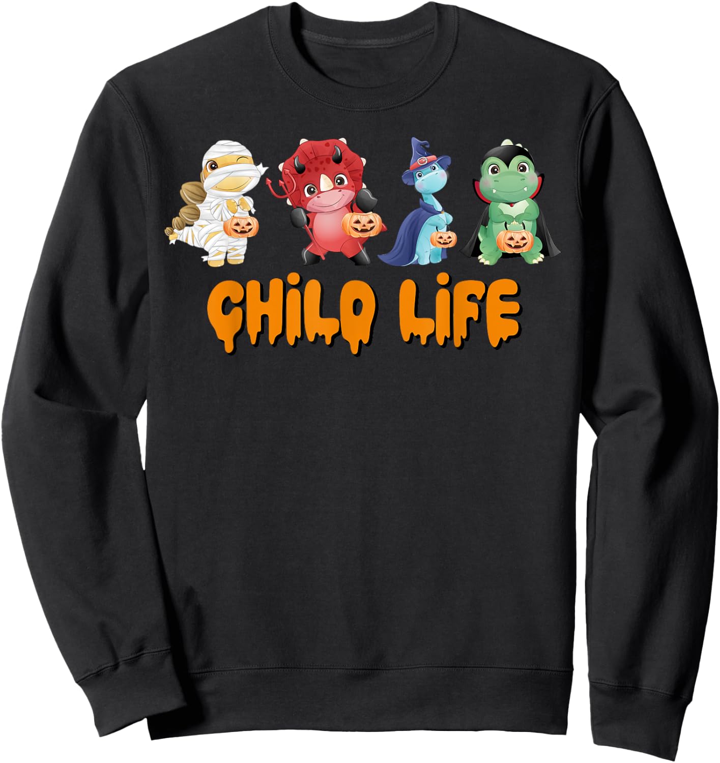 Dinosaur Child Life Specialist Halloween Therapist CLS CCLS Sweatshirt - Sweatshirt | Black