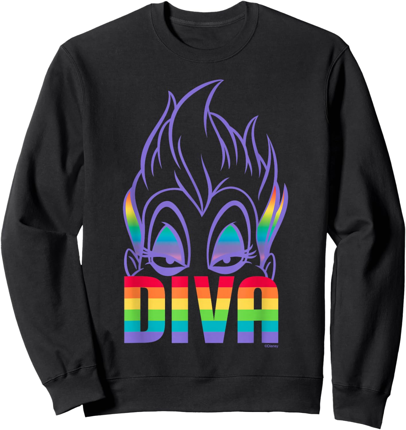 Disney Villains Ursula Diva Pride , black Sweatshirt - Sweatshirt | Black