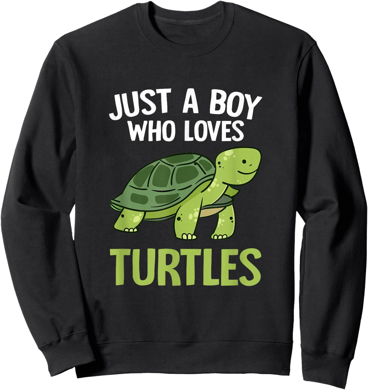 Just A Boy Who Loves Turtles Boys Toddler Tortoise Lover Sweatshirt - Sweatshirt | Black