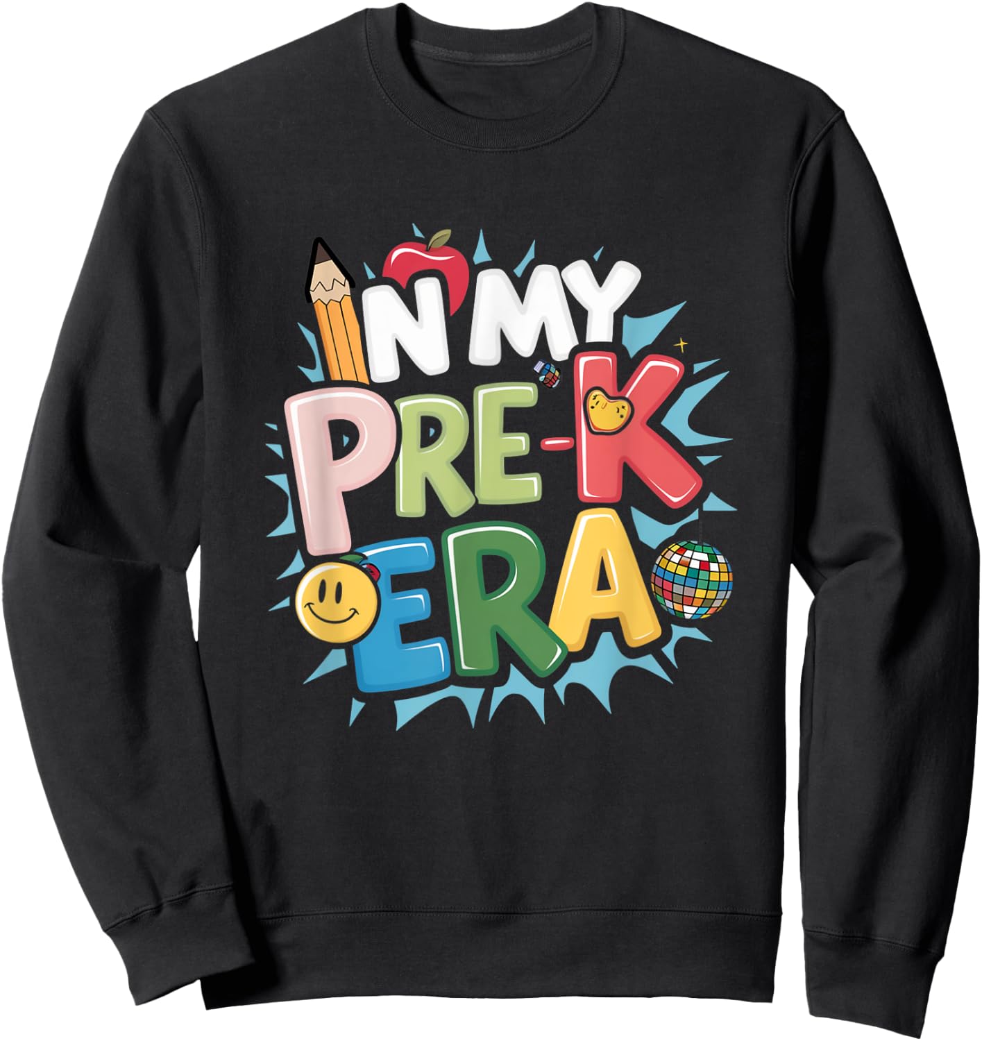In My Pre-K Era Retro Preschool Back To School Sweatshirt - Sweatshirt | Black