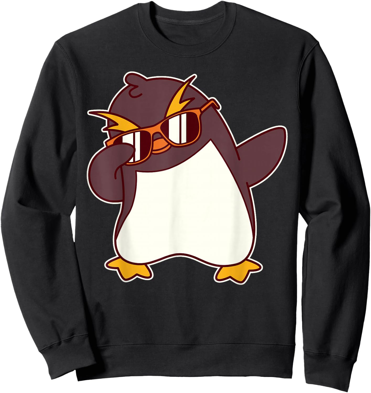 Cute Dabbing Macaroni Penguin Sweatshirt - Sweatshirt | Black