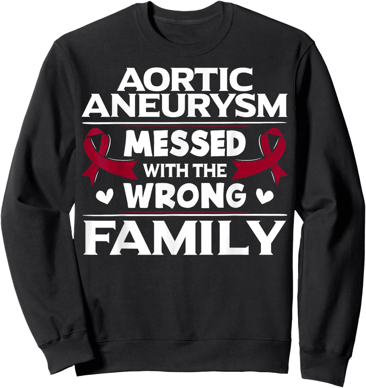 Aortic Aneurysm Gift Burgundy Awareness Ribbon Sweatshirt - Sweatshirt | Black