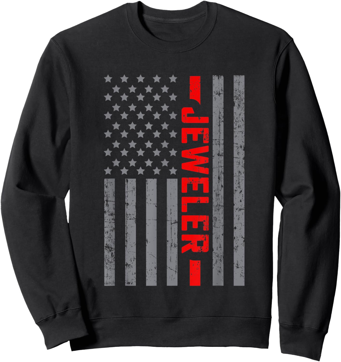 American Flag Jeweler US Flag Vintage Dad Sweatshirt - Sweatshirt | Black