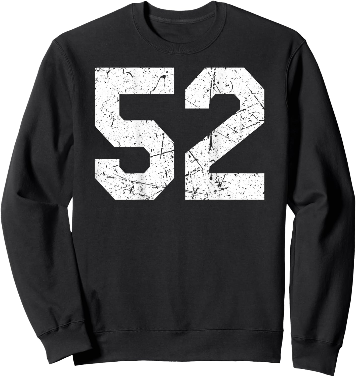 #52 Jersey Uniform Varsity Sports Number, 52nd Birthday Sweatshirt - Sweatshirt | Black