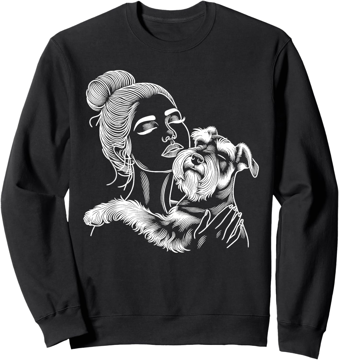 Miniature Schnauzer Mom Dog Art Mother's Day Sweatshirt - Sweatshirt | Black