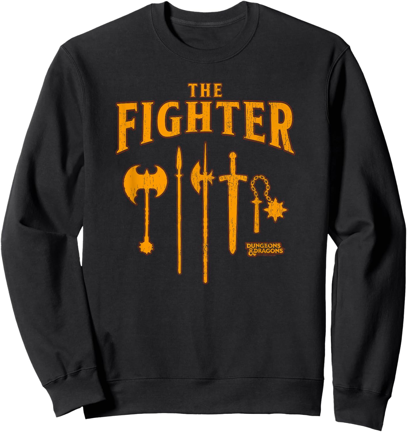 Dungeons & Dragons The Fighter Class Weapons Logo Sweatshirt - Sweatshirt | Black