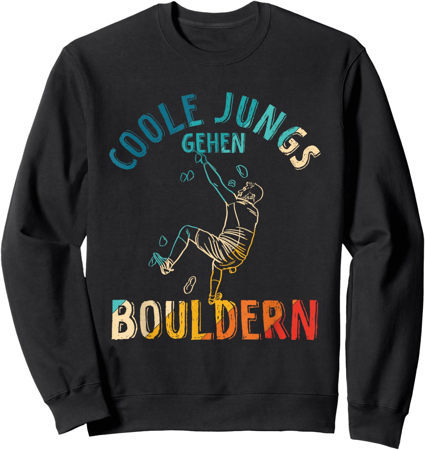 Coole Boys Go Bouldering - Climbing Children's , black Sweatshirt - Sweatshirt | Black