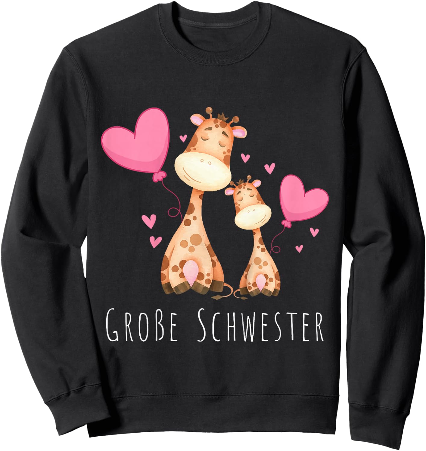 Kinder Große Schwester Giraffe Sweatshirt - Sweatshirt | Black