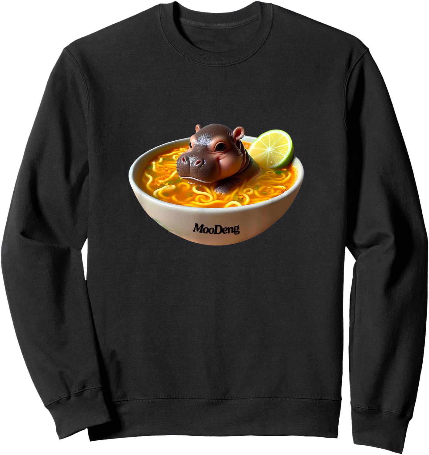 Pygmy Hippo Moodeng, Moodeng lover, Funny Moodeng Sweatshirt - Sweatshirt | Black