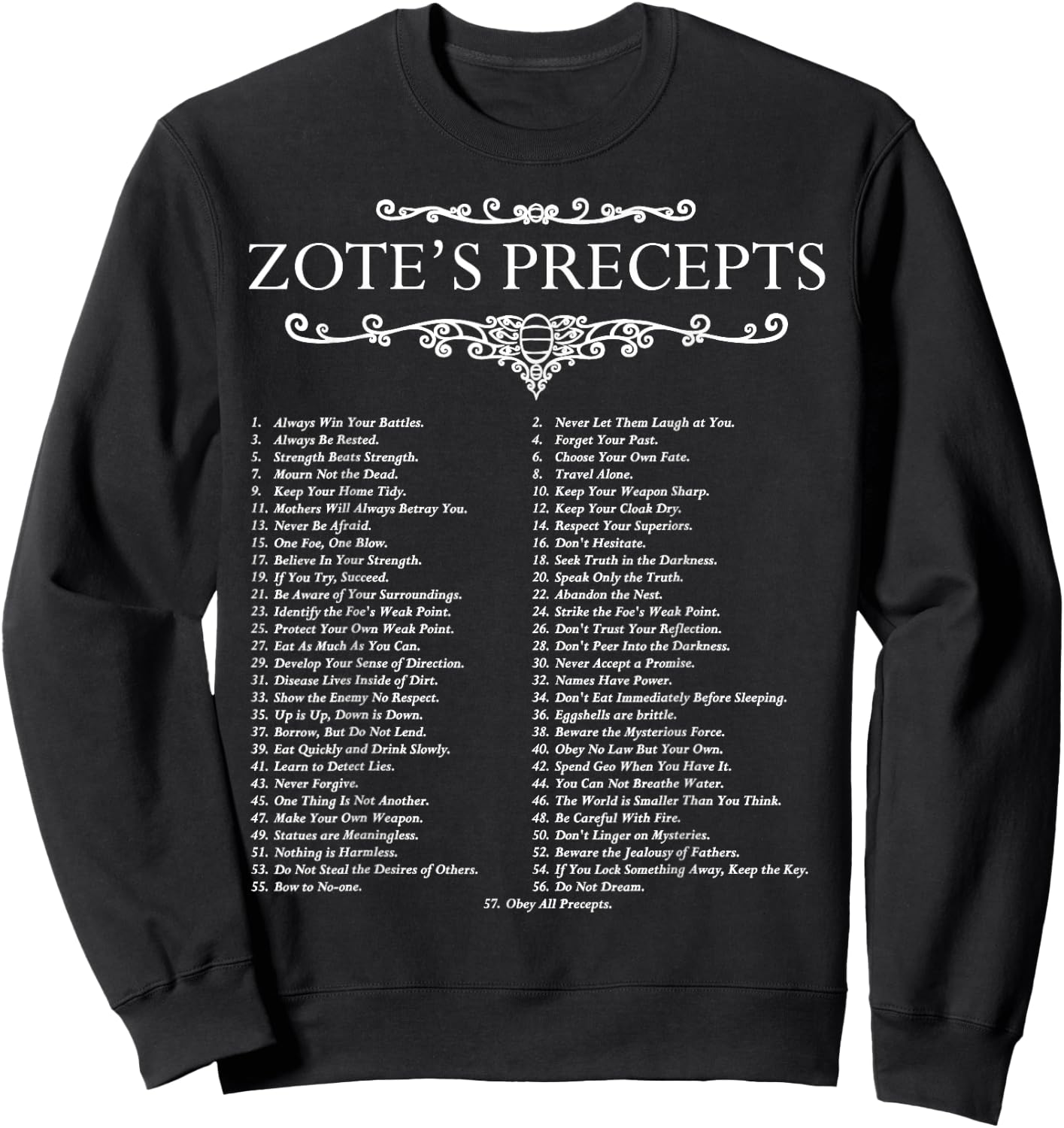 Funny Nerdy Zote's Precepts Knight Gamer Sweatshirt - Sweatshirt | Black