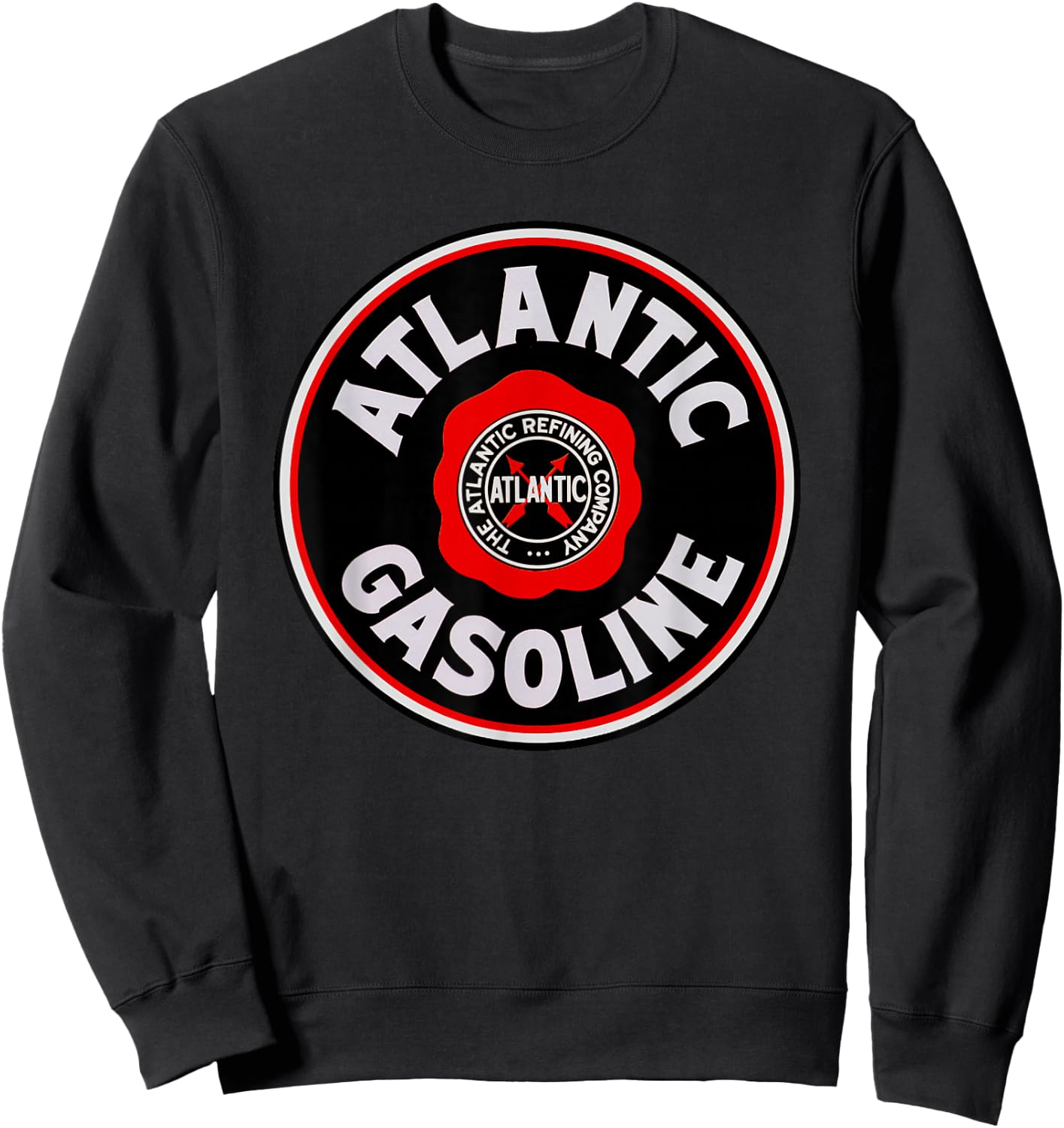 Retro Vintage Gas Station Atlantic Gasoline Motor Oil Car Sweatshirt - Sweatshirt | Black
