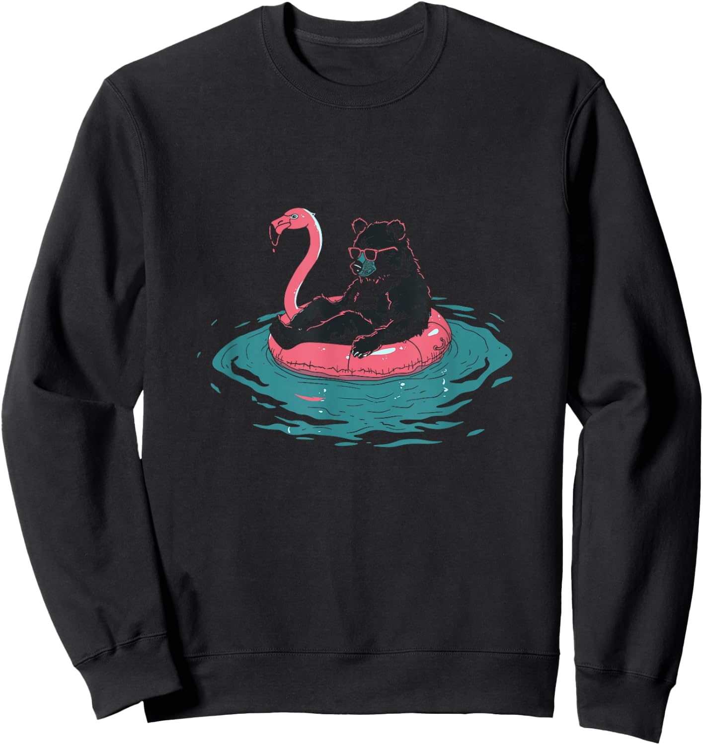 Summer Splash Flamingo Float Gay Bear Sweatshirt - Sweatshirt | Black