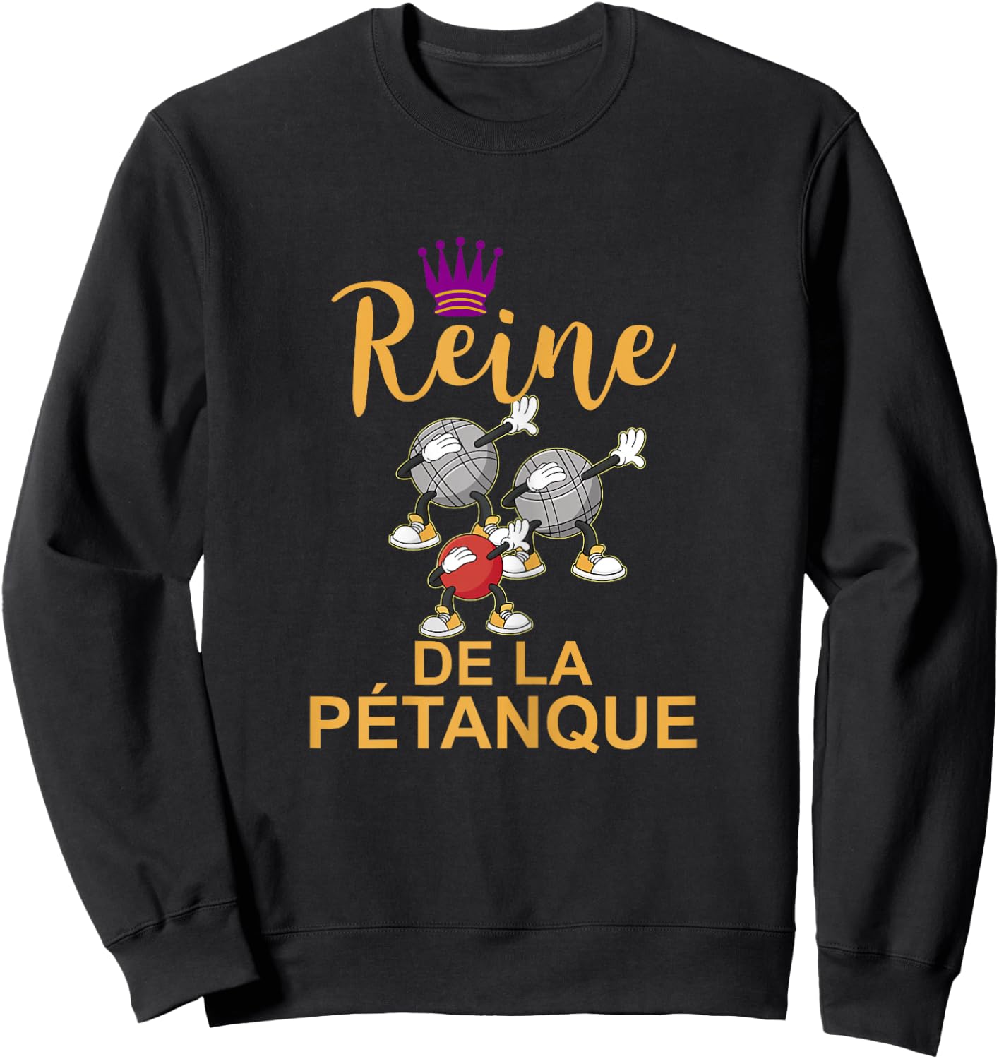 Women's Queen of Petanque Petanque Women's , Black, S Sweatshirt - Sweatshirt | Black