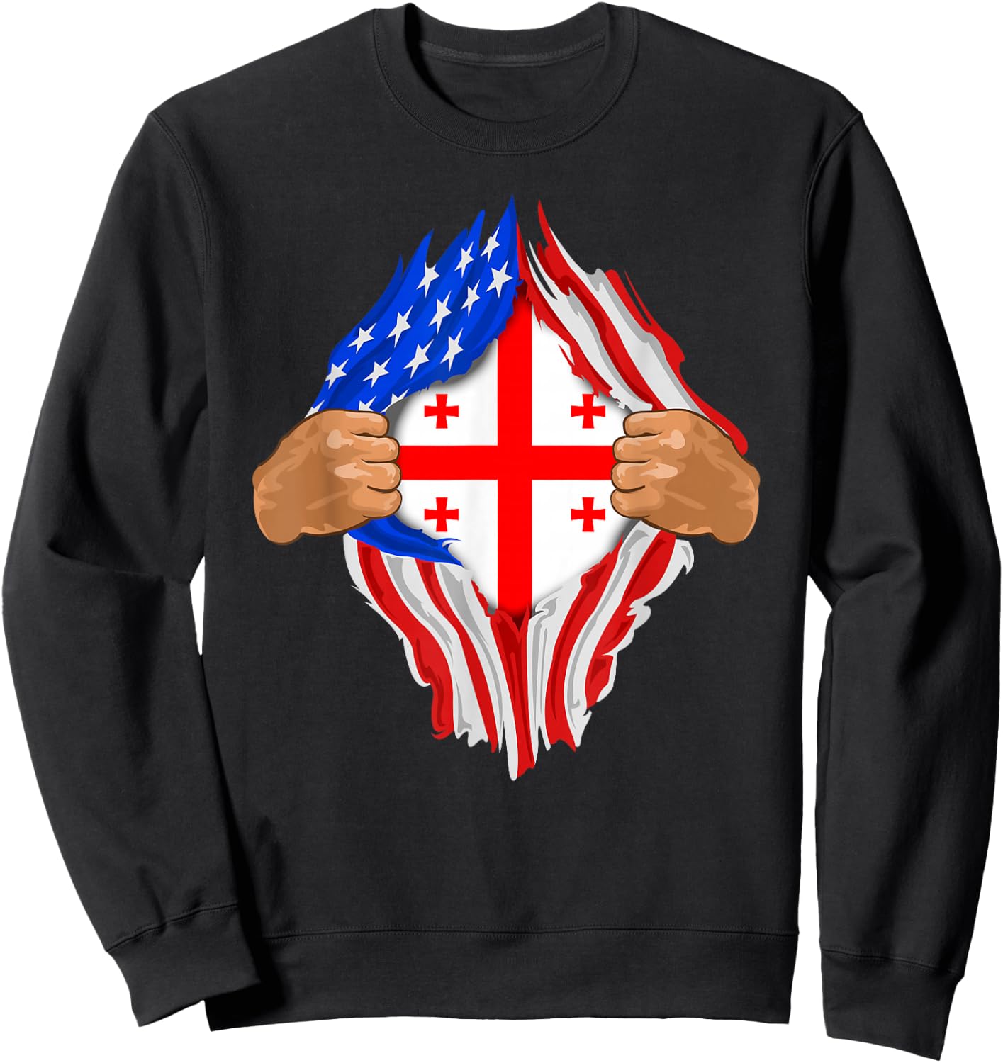 Georgian Blood Inside Me | Georgia Flag Gift Sweatshirt - Sweatshirt | Black
