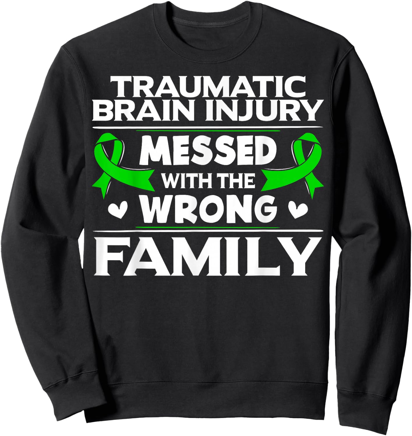 TBI Survivor Intracranial Injury Awareness Ribbon Sweatshirt - Sweatshirt | Black
