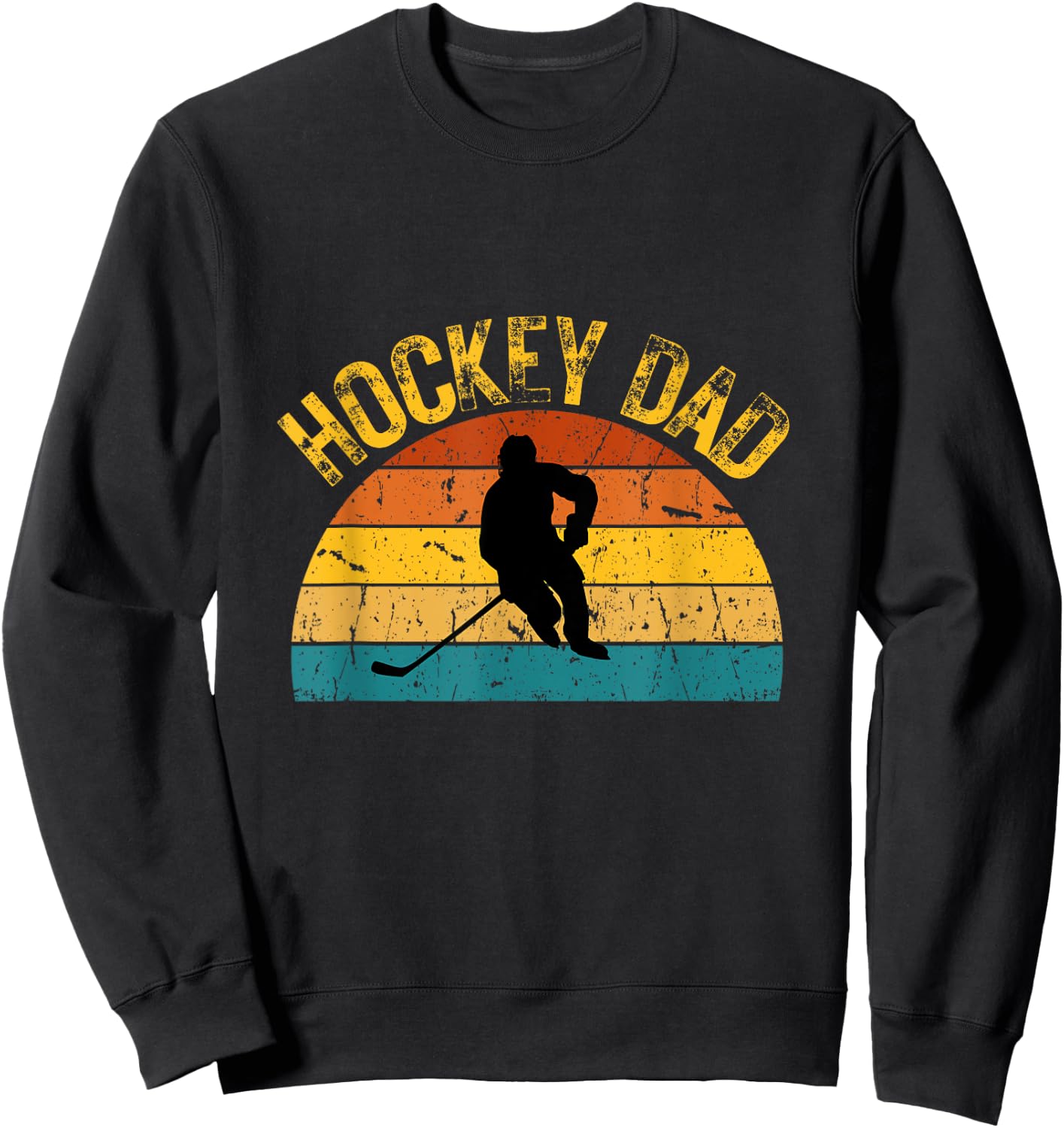 Ice Hockey Retro Vintage Player Hockey Dad Men Father Sweatshirt - Sweatshirt | Black