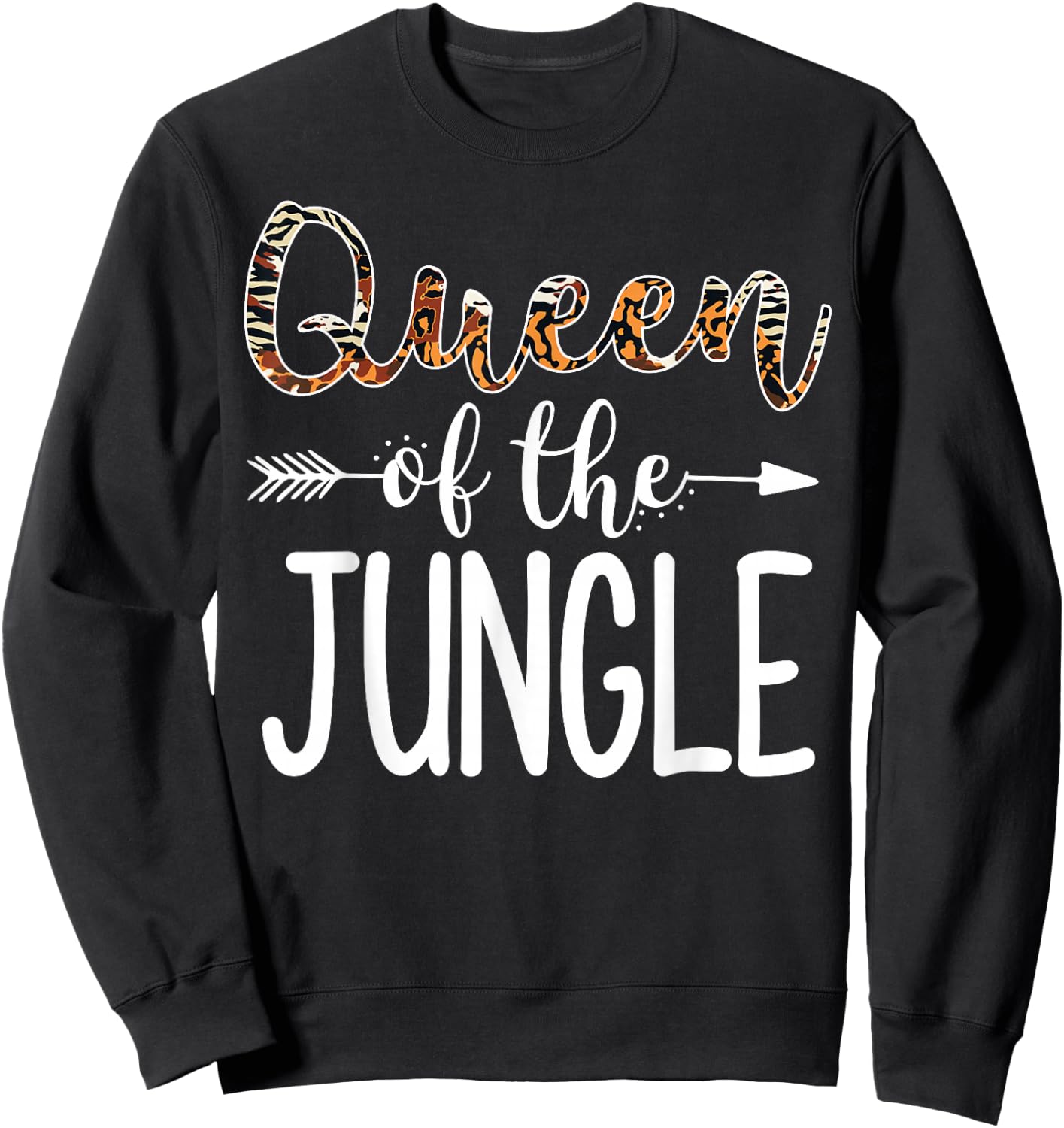 Queen of Jungle Safari Squad Zoo Matching Safari Trip Family Sweatshirt - Sweatshirt | Black