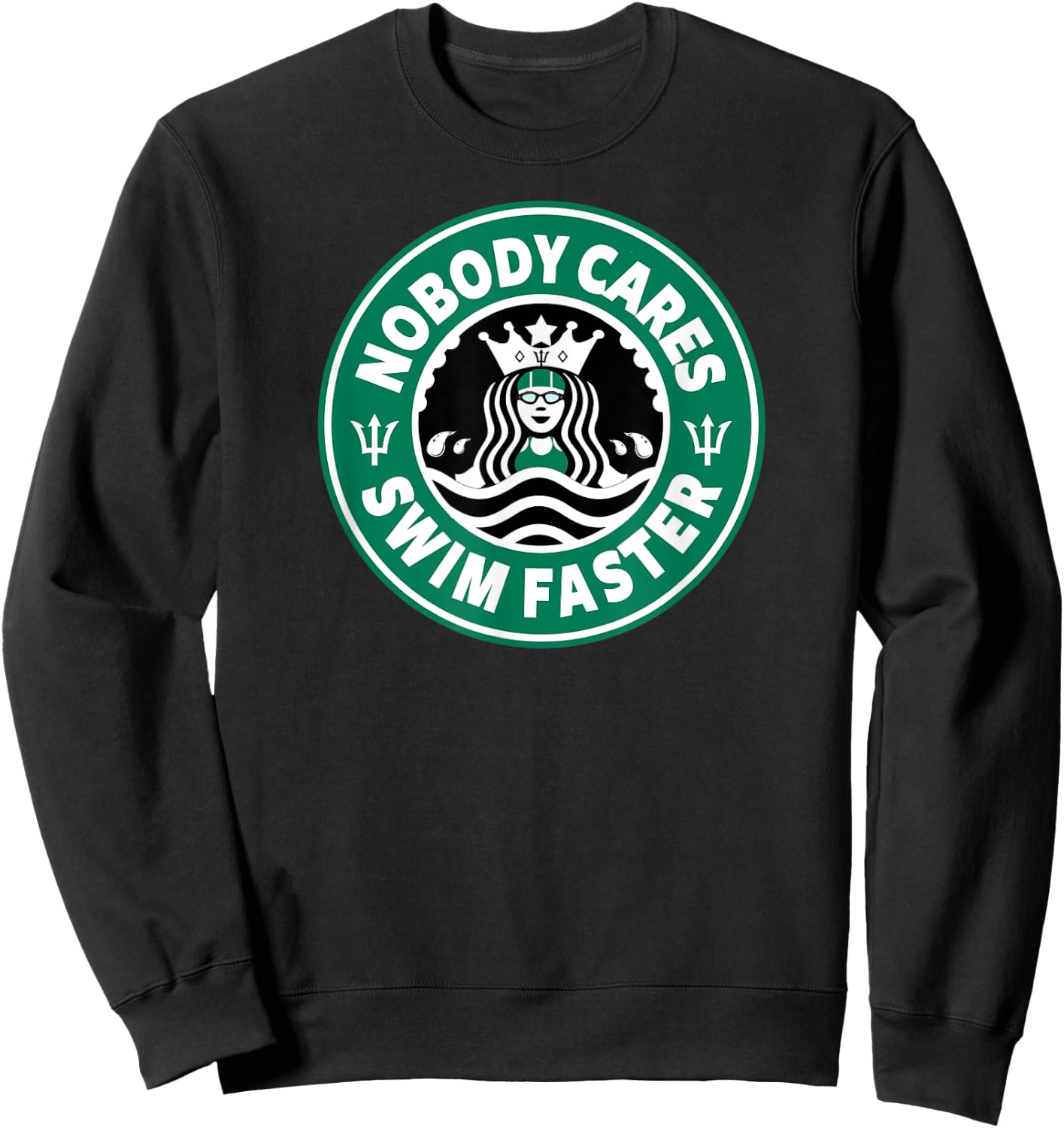 Swim Team Teen Girl or Nobody Cares Swim Faster Sweatshirt - Sweatshirt | Black