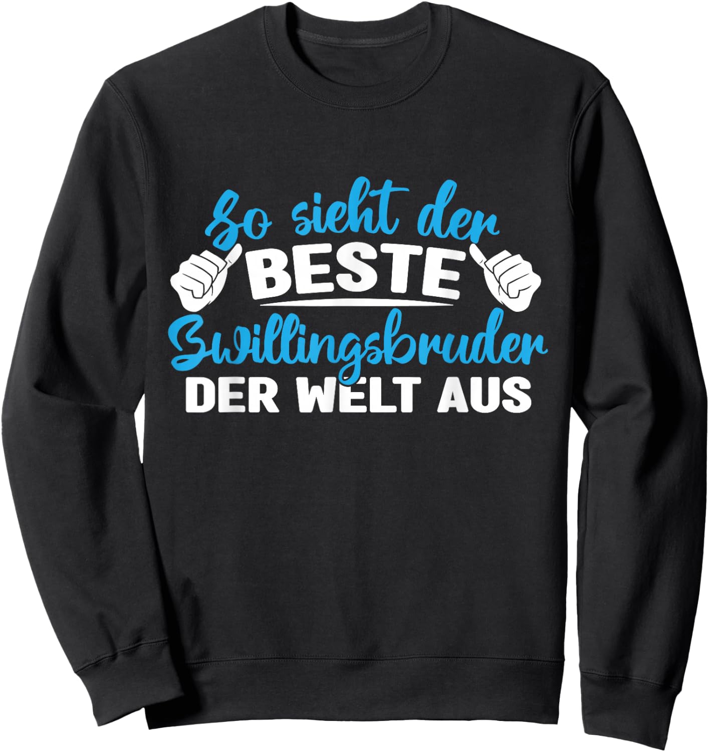 with German Text "Bester Zwillingsbruder Zwillinen", black Sweatshirt - Sweatshirt | Black