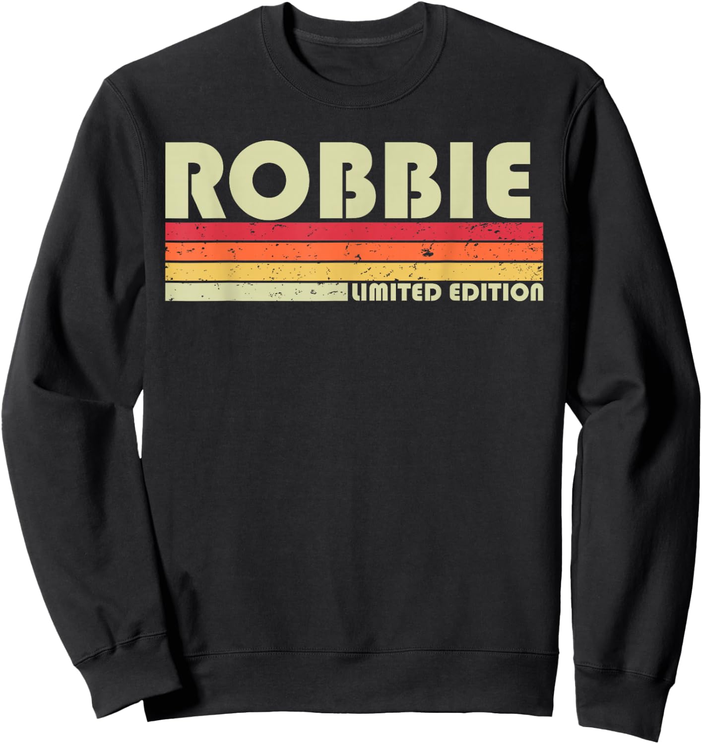 Robbie Geschenkname, personalisiert, Retro, Vintage, 80er, 90er Jahre Geburtstag Sweatshirt - Sweatshirt | Black