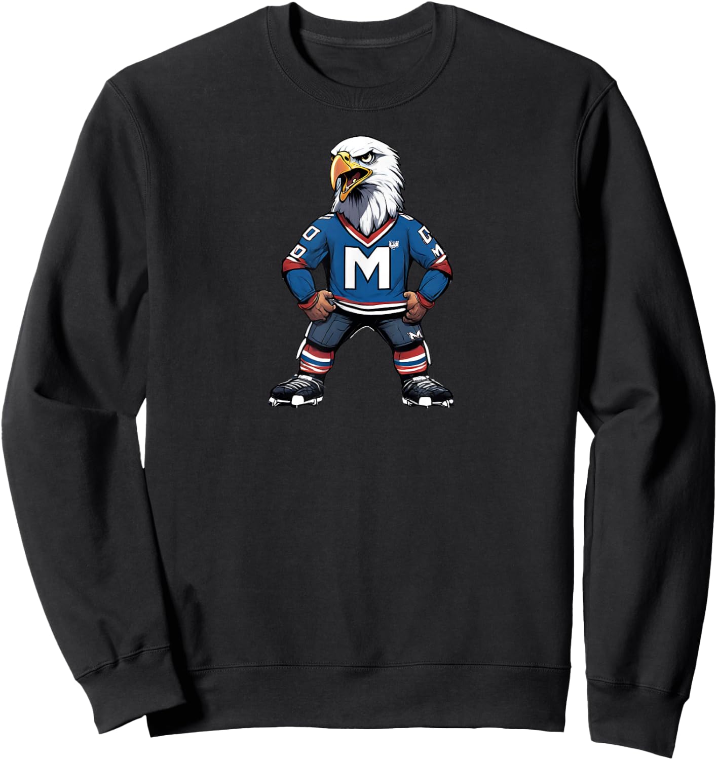 with Adler Fan Ice Hockey Rise Mannheim, black Sweatshirt - Sweatshirt | Black